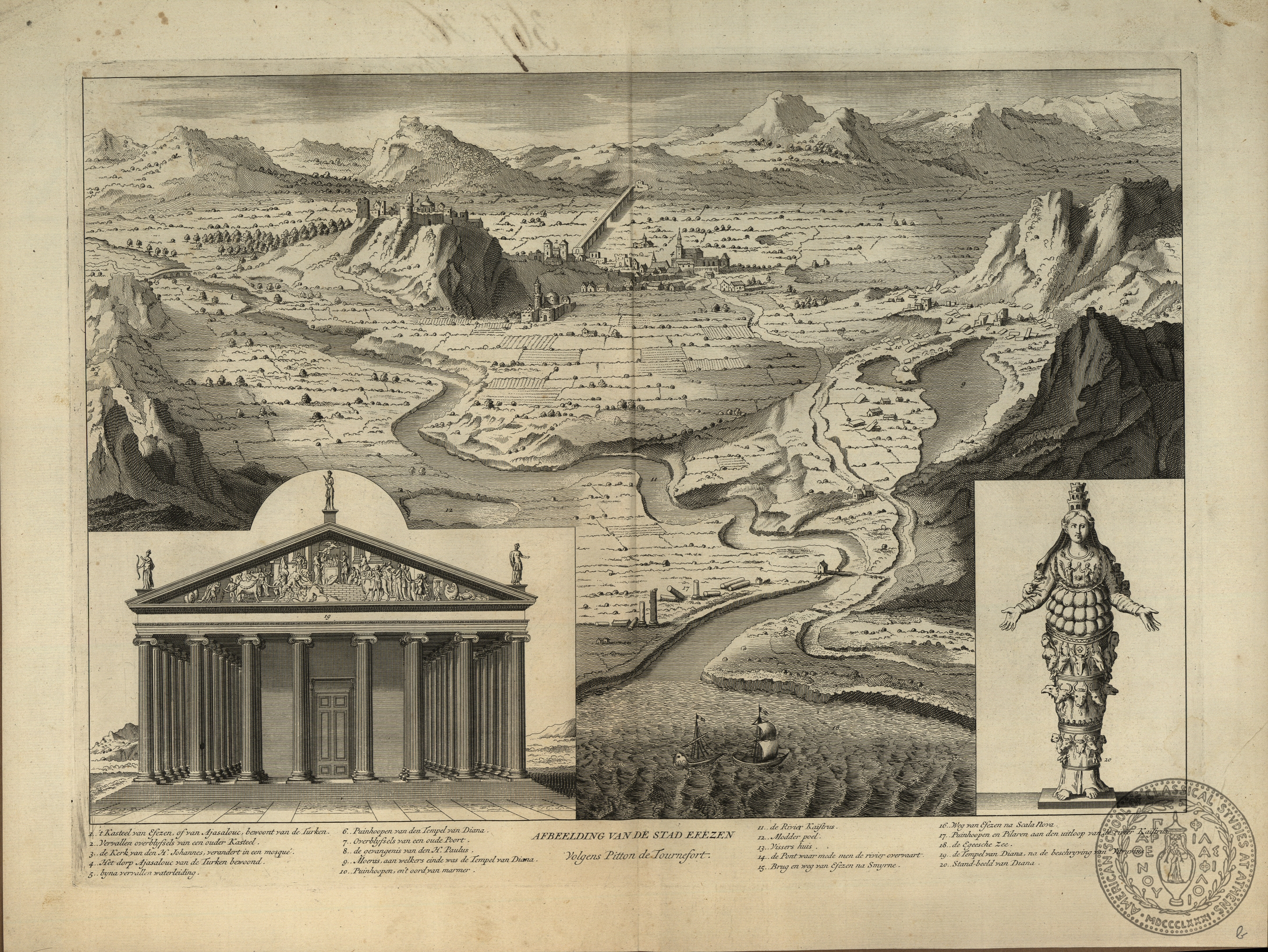 Afbeelding van de Stad Efezen volgens Pitton de Tournefort